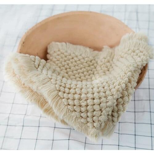 Newborn Photography Knitted Blanket Bebe Background Photo Shoot Studio Props Shower Gift 37x160cm
