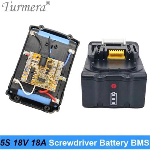 Turmera 5S 18V 21V 18A BMS Lithium Battery Board with Balance for 20V 24V Screwdriver Shurik and Vacuum Cleaner Battery Pack Use