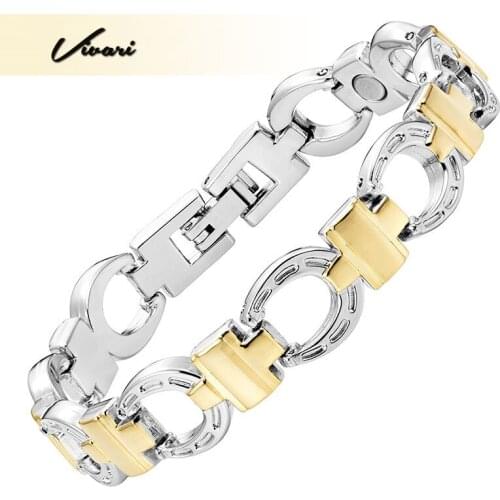 Vivari Trendy Magnetic Bracelets For Women Bio Healing 2-Tone Zinc Alloy Bangle Men Jewelry Bracelets Bangles Wristband Supreme