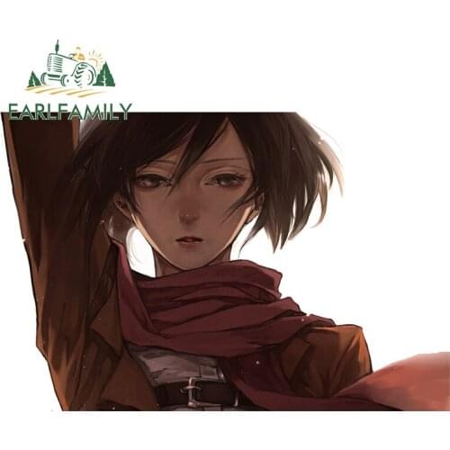 EARLFAMILY 13cm x 8.6cm For Attack on Titan Sunscreen Car Sticker Vinyl Decal Waterproof Occlusion Scratch Custom Printing