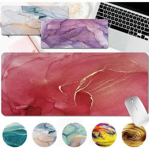 High Quality Computer Mousepad Non-slip Mause Mat Large Watercolor Series Office Computer Desk Mat PU Leather Gaming Mouse Pad