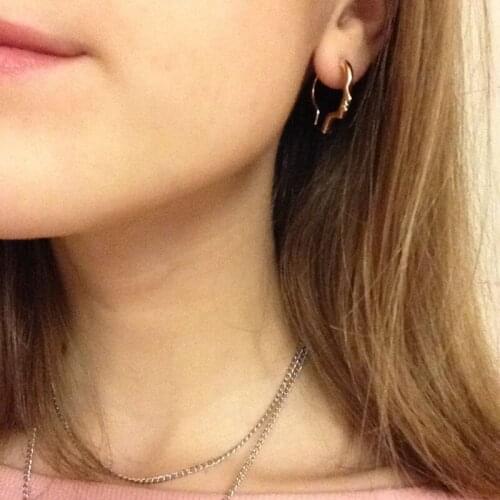 Fashion jewelry metal Abstract Outline Head Face Earrings for women