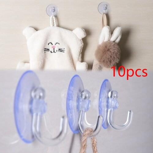 10PCS Transparent Suction Cup Bathroom Snaping Wall Hook Kitchen Hanger Suckers No Damage Household Storage Accessory Tools