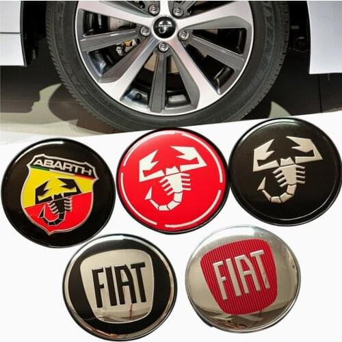4pcs/set 60mm Abarth Car Scorpion Emblem Sliver Center Hub Caps Cover for Fiat 500 Panda Grande Punto 124 License Ducato Croma