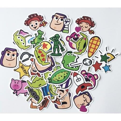 40pcs Pixar cartoon toys 2021 zong mobilize cartoon cute Stickers For Suitcase Skateboard Laptop Luggage Fridge Phone DIY Decal