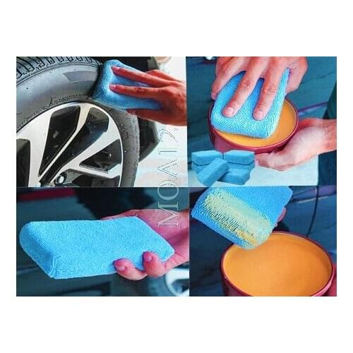5PCS Car Microfiber Applicators Sponges Cloths Microfibre Hand Wax Polishing Pad 12cmx8cm