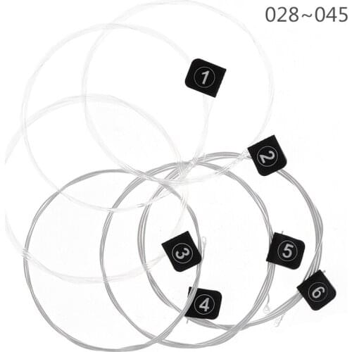 6pcs/set 028-045 Inch Nylon & 3％ Polyester Classical Guitar Strings Silver Jacketed Wire with Great Tone & Hard Tension