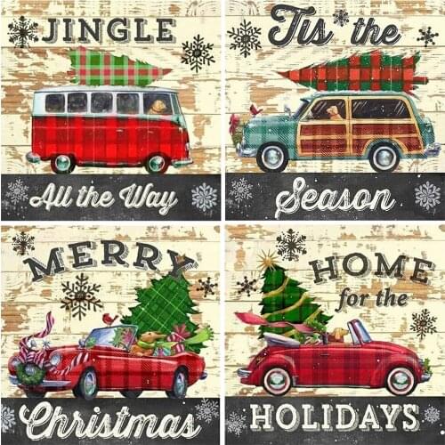 Diamond Painting Car 5D Full Diamond Square/Round Diamond Embroidery Christmas Tree Rhinestone Mosaic Text Picture Wall Decorati