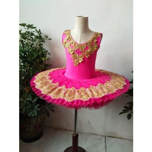 Custom made Ballet Tutus child Swan lake Ballet Dance Clothes for girls Pancake tutu Child Ballerina Figure Skating Dress