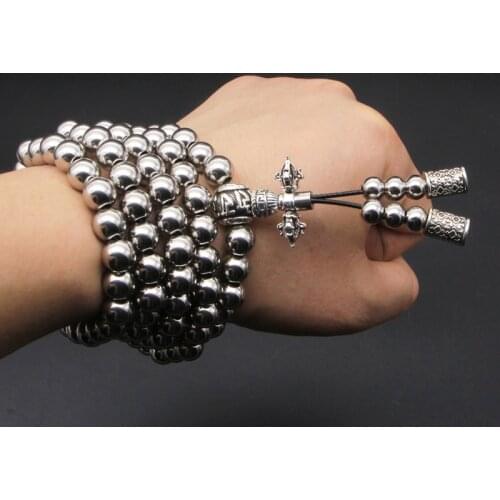 Self-defense Bracelets Bracelet Stainless Steel Buddha Beads Titanium Steel Peace Beads Mens Self-defense Weapons Car Pendant