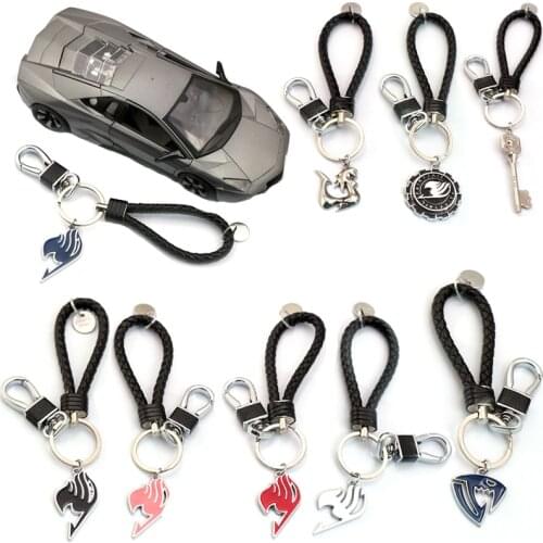 Anime Fairy Tail Keychains Pendant Key Chain Hollow Enamel Metal Key Rings Key Holder Car Collection Gifts Men