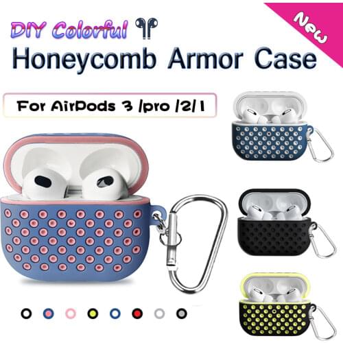 DIY For Nike Airpods Pro Protective Case Covers Dual-Layer Silicone with Carabiner Case Accessories For Apple Airpods Pro 3 2 1