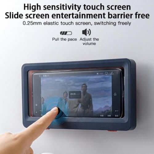 Liner Tablet Or Phone Holder Waterproof Case Box Wall Mounted All Covered Mobile Phone Shelves Self-Adhesive Shower Accessories