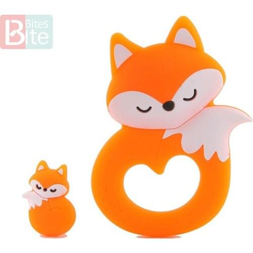 Bite Bites Baby Silicone Teether Rodent Silicone Animal Pacifier Teeth Pendant BPA Free Silicone Beads Chew Biter Children Goods