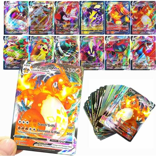 French Pokemon Shining Card Box Tag Team V VMAX GX Mega EX Takara Tomy Display Cartas Pokémon Carte Francaise Playing Game Toy