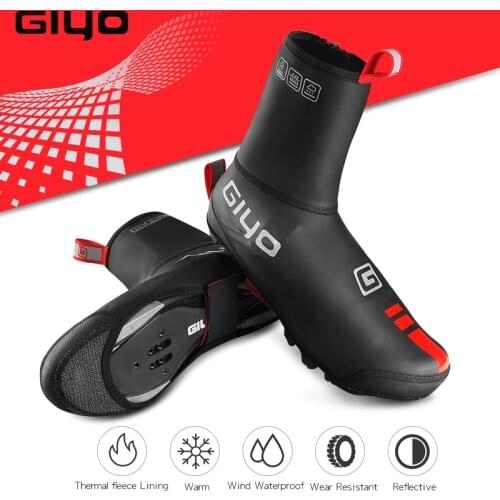 GIYO Cycling Overshoes Waterproof Windproof Rainproof Fleece MTB Road Warm bike Shoes Covers Bicycle Winter Thermal Protector