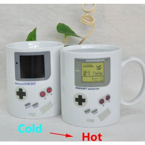 350mL Game Coffee Mug Heat Sensitive Mug Creative Color Changing Magic Mug Funny Ceramic Tea Cup Birthday Best Gift for Game Boy
