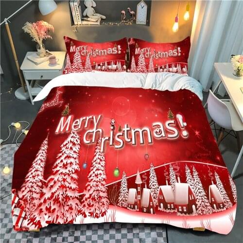 Christmas Printed Bedding Set 3D Santa Claus Quilt EUR UK Size Cartoon Childrens Bedding Set