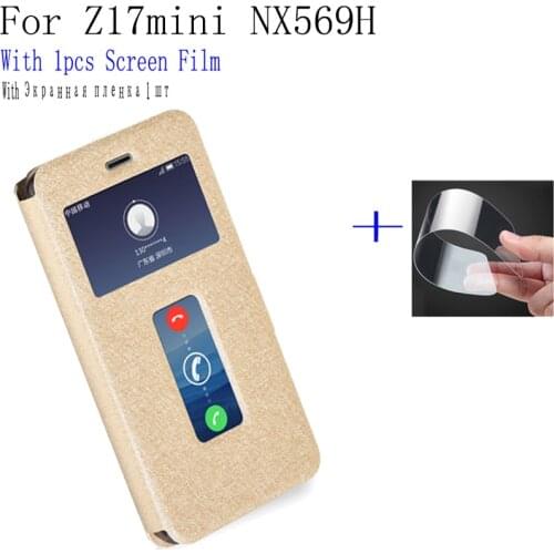 Smart View window leather case For ZTE Nubia Z17mini cover shell NX569H phone case for Nubia Z 17 Z17 mini flip case back cover