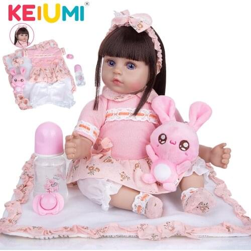 KEIUMI 18 Inch Reborn Baby Dolls Handmade Newborn Dolls Fashion Bebe Toys For Children Playmates Christmas Gifts