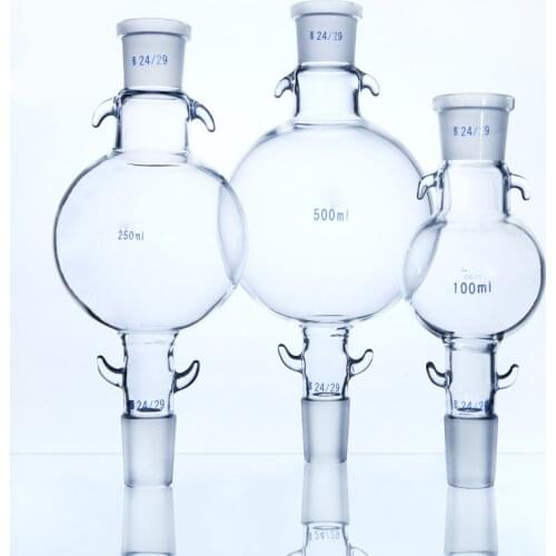 100ml to 1000ml Lab Glass Chromatography Solvent Reservoir Ball 24/29 Standard Joint, chromatography column storage ball
