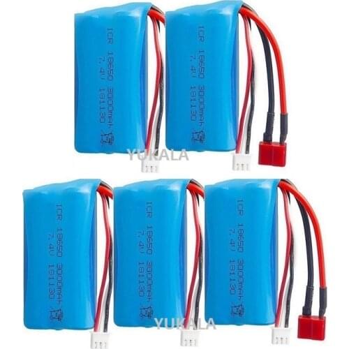 7.4V 3000MAH lipo Battery 18650 T for Wltoys 12428/12423/10428/12429/12409/12401/12402/12402A/144001 RC Car Parts 7.4V 1500mah