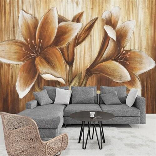 Custom Retro 3 d Wallpaper Wall Picture 3 d Mural Flower Wallpaper Europe Oil Painting Mural Living Room Bedroom Kitchen Desktop