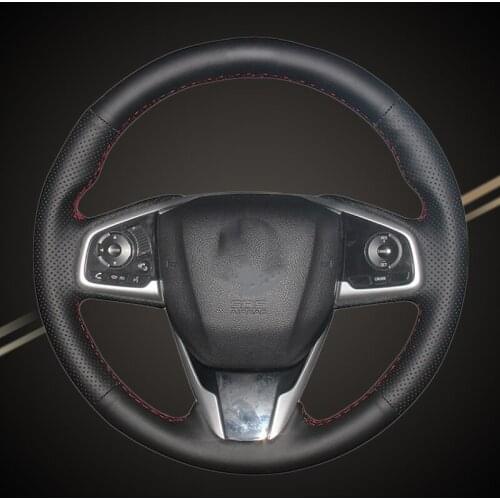 Auto Braid On The Steering Wheel Cover for Honda Civic 10 2016 2017 CRV CR-V 2017 Interior Car Braiding Wheel Covers Accessory