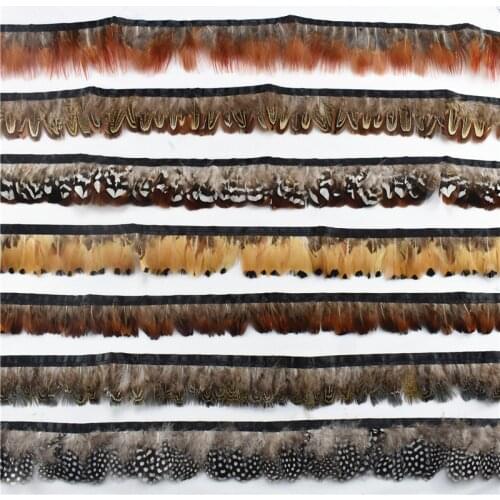 Wholesale 10Meters/Lot Natural Pheasant Feather Trims Ribbon Feathers for Crafts Trim Fringe Clothing Accessories Wedding Plumas