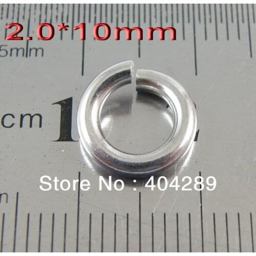 Wholesale 1000pcs 2.0*10mm 316L Stainless Steel DIY Jump Rings,Lobster Clasp Split Rings Jewelry Finding