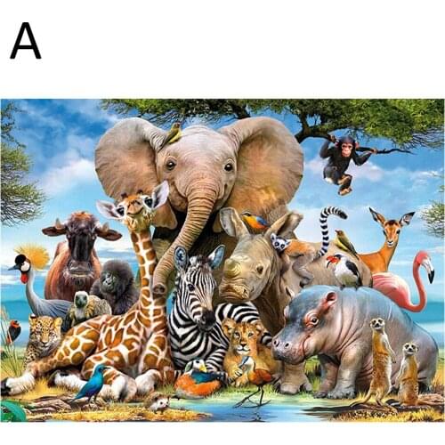 1000pcs Puzzles Family Games Animals Landscape Puzzles Assembling Jigsaw Educational Toys For Adults Children House DIY Art