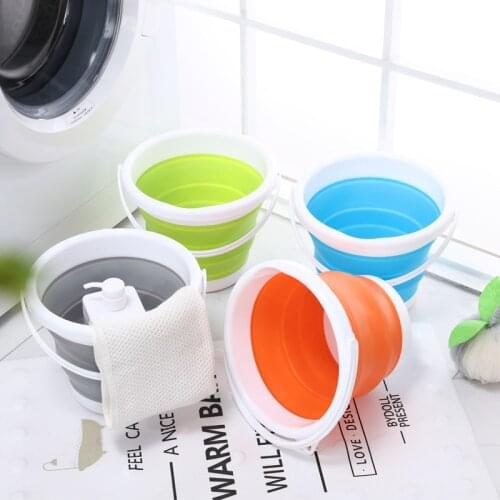 Portable Folding Buckets Plastic Bucket Tourism Outdoor Folding Bucket Fishing Car Wash Bucket Outdoor Camping Cleaning Tools
