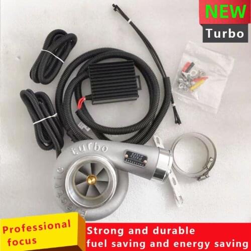 Universal 12V Electric Turbo Supercharger Kit Thrust Electric Turbocharger Air Filter Intake for car improve speed