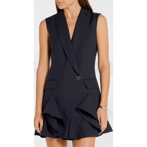 Must Have Feminino Peplum Ruffles Women Vest, Elegant Workwear Ladies Vest