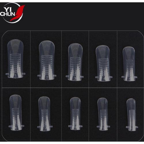 10 Size 100 Pcs Reusable Manicure Fiber Nail Form Artificial Finger Tip For Professional Poly Acrylic Gel Nail Extensions