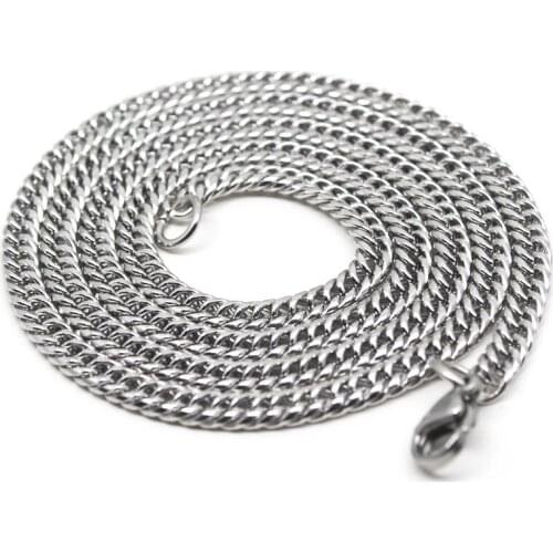 RONGQING 10pcs/lot DIY 316L Stainless steel chain necklace 4mm wholesale Titanium steel Do not fade Does not rust Not allergies