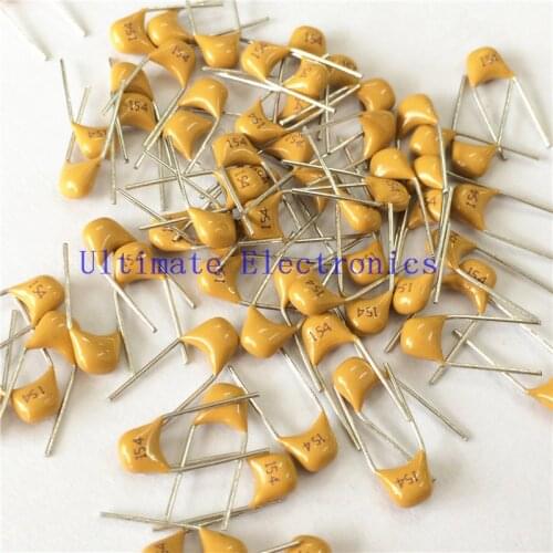 1000pcs/lot Multilayer ceramic capacitor 0.15uF 154 50V 150nF 154M P=5.08mm