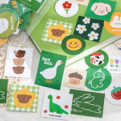 40Pcs Cute Stickers kawaii Strawberry Cow color Decoration Scrapbooking Paper Creative korean Stationary School Supplies