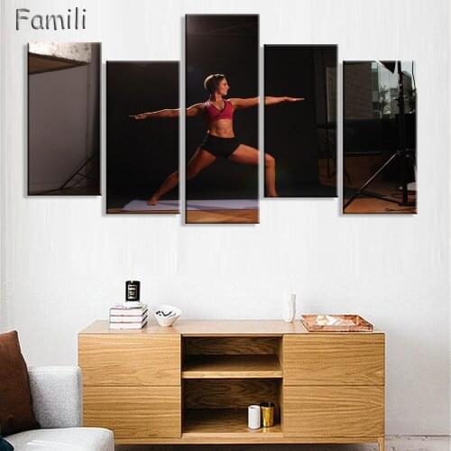 5pcs Wall Art Poster Bodybuilding Exercise Fitness Sports Painting Canvas Printing Unframed Modular Pictures,bodybuilding poster