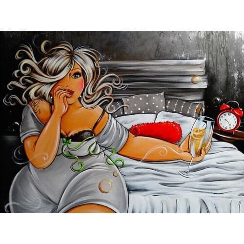5D DIY Square Diamond Painting Cartoon Lady Diamond Embroidery Sexy Women Cross Stitch Mosaic Needlework Woman Home Decor Gift
