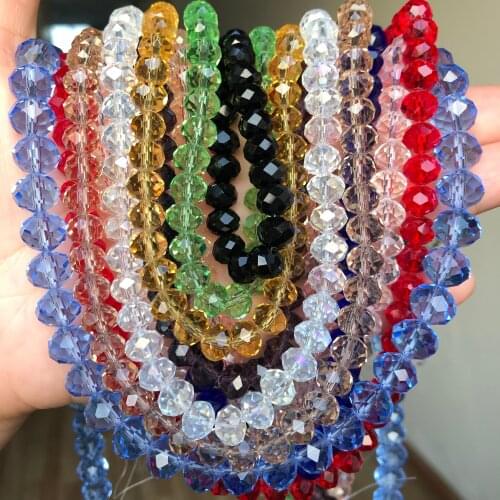 AAA+ Faceted Austrian Crystal Glass Rondelle Beads Loose Spacer Beads For Jewelry Making DIY Bracelet Necklace 4/6/8/10/12mm