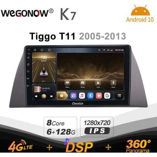 K7 Ownice 2 Din Android 10.0 Car Multimedia radio for Chery Tiggo T11 2005 - 2013 8 Core 4G LTE 6G RAM 128G ROM SPDIF Optical