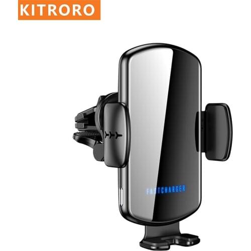 KITRORO 15W Qi Car Phone Holder Wireless Charger Car Mount Intelligent Infrared for Air Vent Mount Car Charger For iPhone Xiaomi