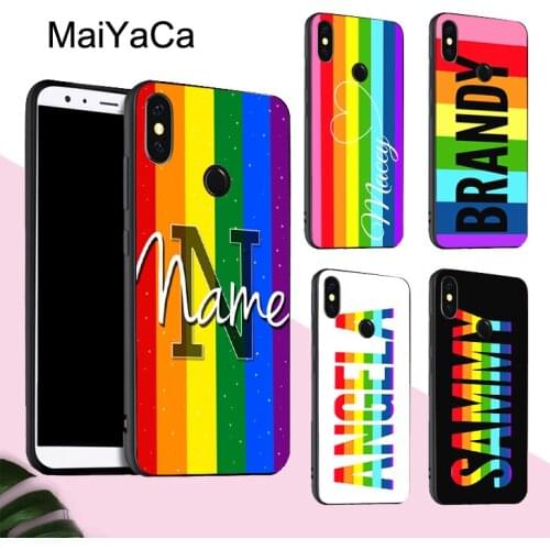 MaiYaCa PERSONALISED rainbow name Case For Redmi Note 9 8 Pro 7 8T 9S 9C For POCO X3 F1 Funda For Mi 9 9T Pro Note 10 Lite