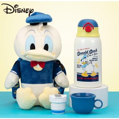 Disney Childrens Vacuum Cup Donald Duck 316 Stainless Steel Kettle Kindergarten Baby Drinking Cup with Straw