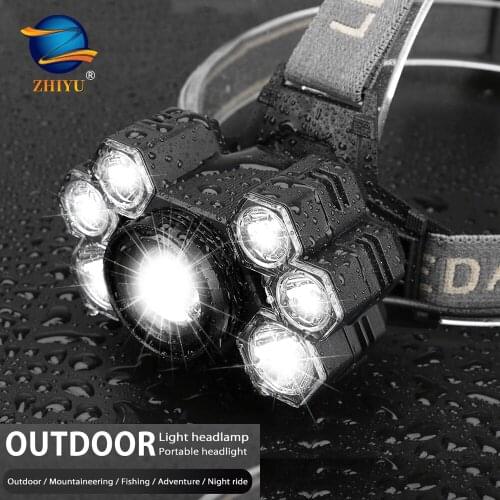 ZHIYU 30W LED Headlamp 5000LM LED Work Headlight Flashlight with 5 Light Modes and USB Rechargeable for Camping Hiking Cycling