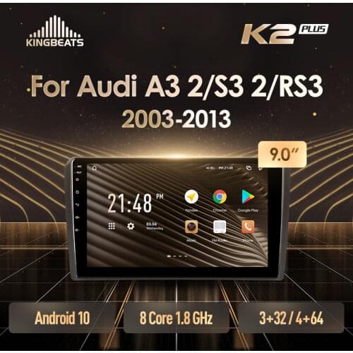KingBeats Android 10 Octa-Core head unit HU 4G in Dash Car Radio Multimedia Video Player Navigation GPS For Audi A3 2 8P 2003 - 2013 S3 2 2006 - 2012 RS3 1 2011 2012 no dvd 2 din Double Din Android Car Stereo 2din