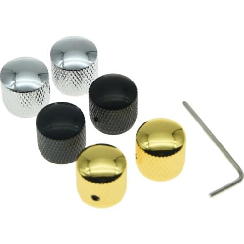 2x High Quality Dopro 20mm Set Screw Precision Bass P Bass Guitar Dome Knobs Electric Bass Knobs for Fender