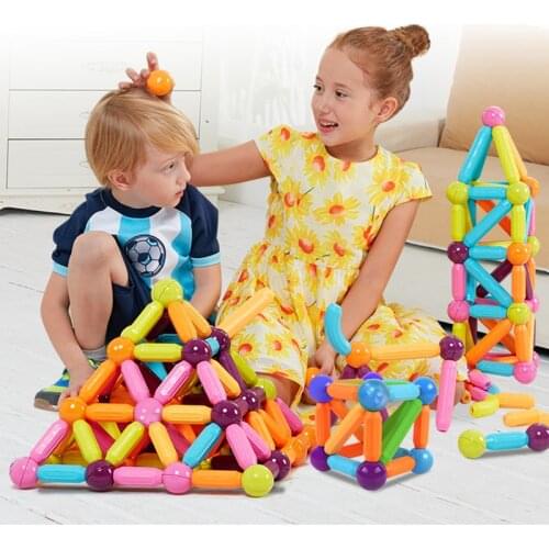 Big Size DIY Magnetic Construction Set Early Learning Constructor Variety Magnetic Rod Building Blocks for Children toys Gift