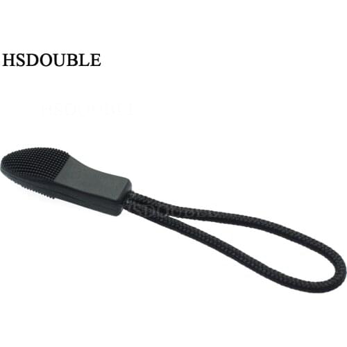 Zipper Pulls Cord Rope Ends Lock Zip Clip Buckle Black For Paracord Accessories/ Backpack/Clothing